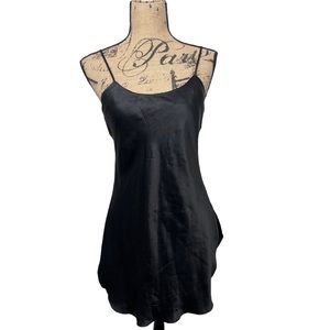 Vintage Gold Label 100% Silk Victoria’s Secret Black Slip Dress